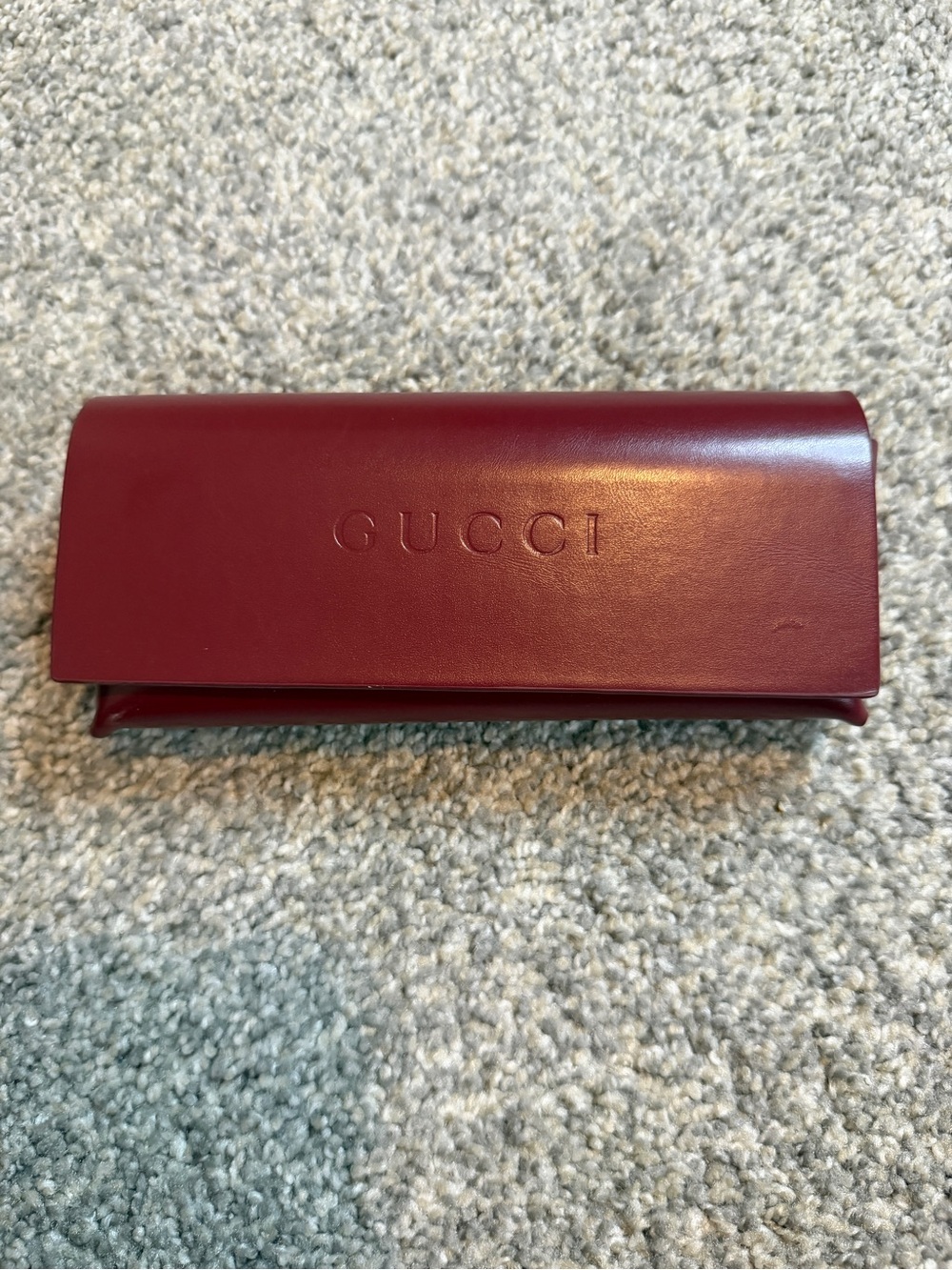 Gucci Men's Wine Red Leather Eyewear Case